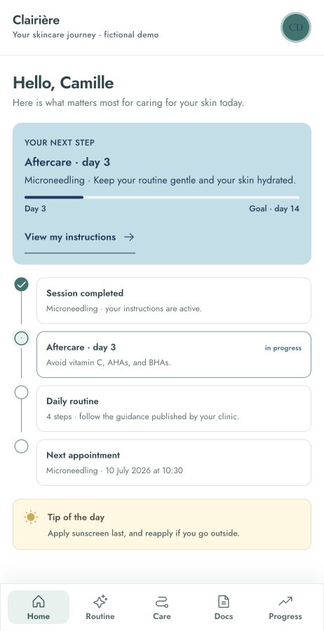 Clairière mobile journey