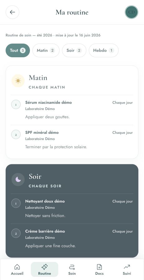 Routine quotidienne Clairière sur mobile